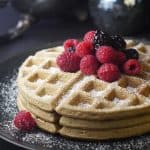 gluten-free vegan waffles with berries